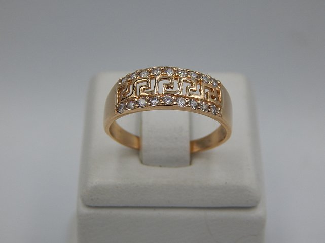 Кольцо из красного золота с цирконием (32795323) 5