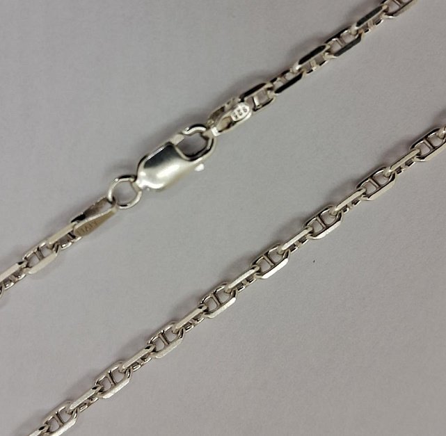 Серебряная цепь с плетением морское якорное (32749210) 0