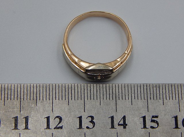 Кольцо из красного и белого золота с цирконием (32789327) 6
