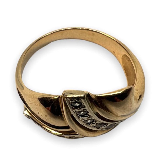 Кольцо из красного и белого золота с цирконием (28824291)  2