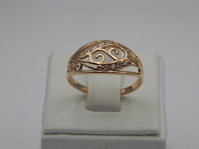 Кольцо из красного золота с цирконием (31274550) 1