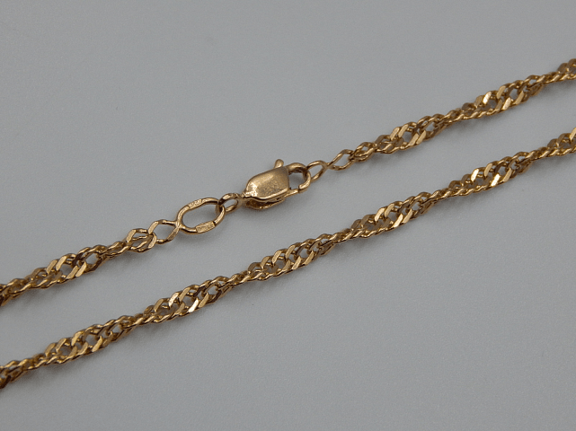 Цепь из красного золота с плетением Сингапур (31941041) 0