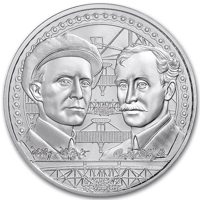 Серебряная монета 1oz Иконы Инноваций: Братья Райт 2 доллара 2022 Ниуэ (29649590) 1