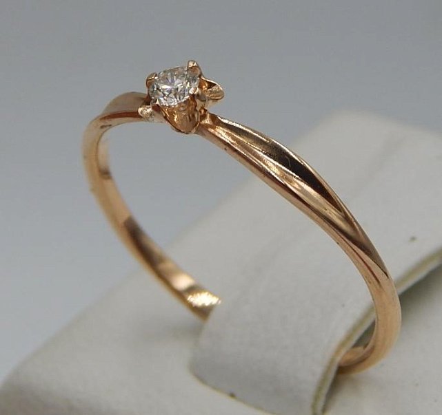 Кольцо из красного золота с бриллиантом (-ми) (30715292) 1
