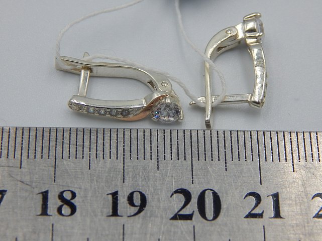 Серебряные серьги с цирконием (30521302) 0
