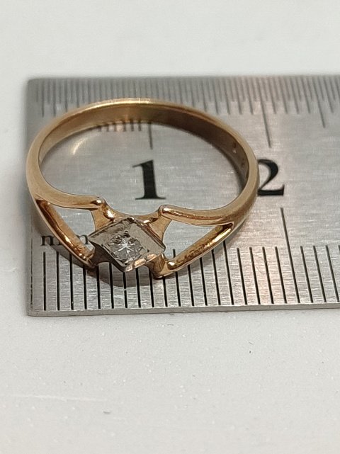 Кольцо из красного и белого золота с бриллиантом (-ми) (27418330) 4