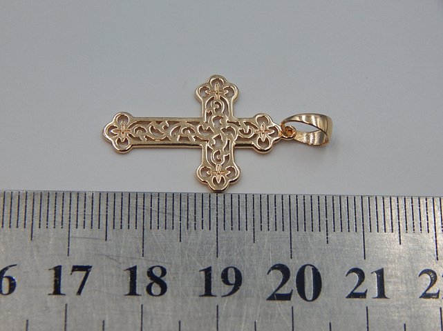Подвес-крест из красного золота (33241002)  2