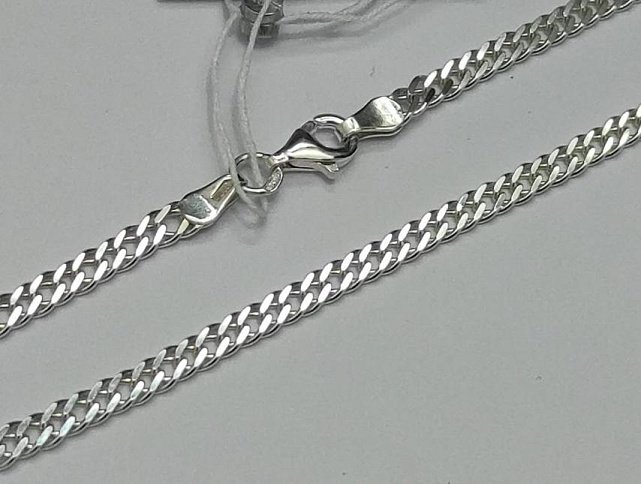 Серебряная цепь с плетением Двойной ромб (31094614) 0