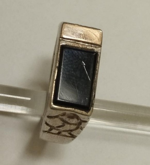 Серебряный перстень с позолотой и ониксом (33425016) 2