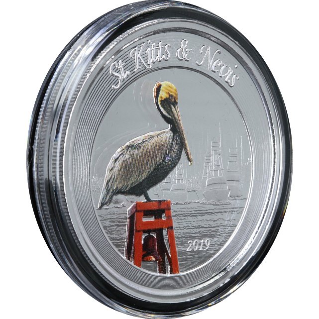 Серебряная монета 1oz Сент-Китс и Невис 2 доллара 2019 Восточные Карибы (29127709 8