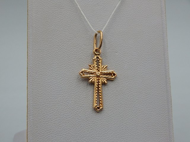 Підвіс-хрест з червоного золота (33644610) 1
