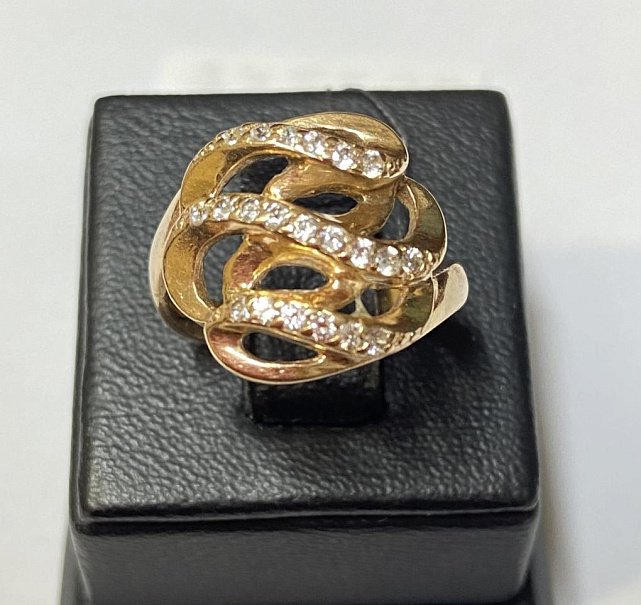 Кольцо из красного золота с цирконием (32872568) 0