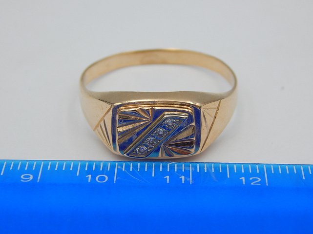 Перстень из красного и белого золота с цирконием (29091731) 5