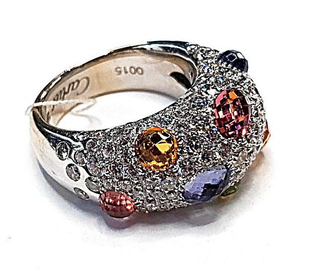 Кольцо из белого золота с цитрином, аметистом, турмалином, кварцем и бриллиантом (-ми) (31318978) 5