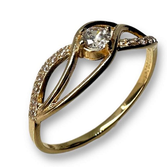 Кольцо из красного золота с цирконием (30633821) 2