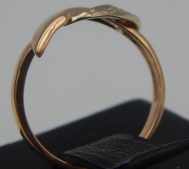 Кольцо из красного золота с цирконием (32431254) 2