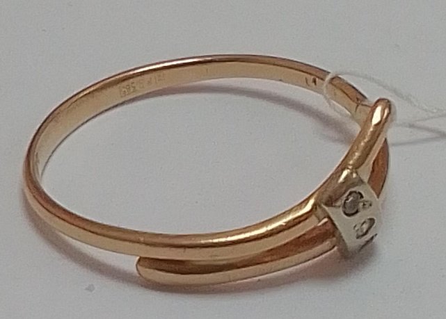 Кольцо из красного и белого золота с цирконием (32767515)  2