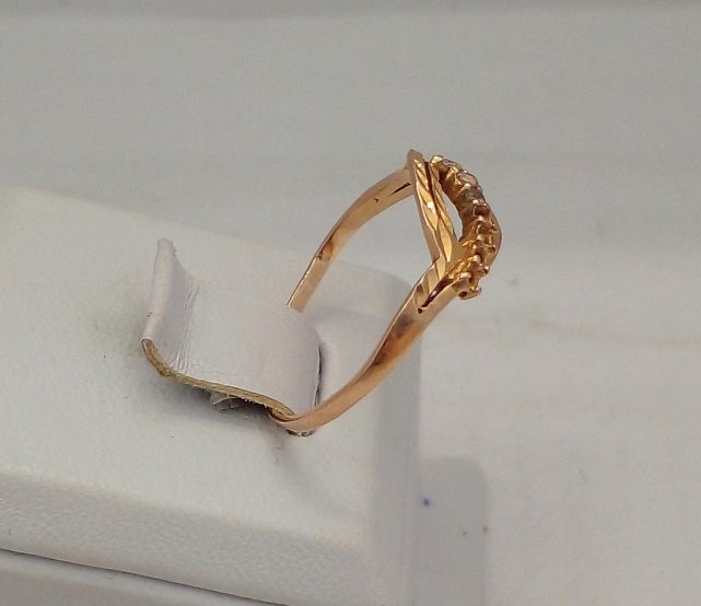 Кольцо из красного золота с цирконием (33471353) 1