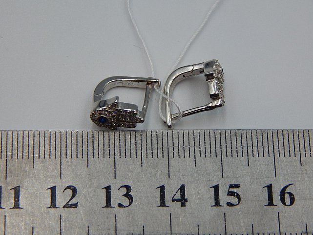 Серебряные серьги с цирконием (32923258) 5