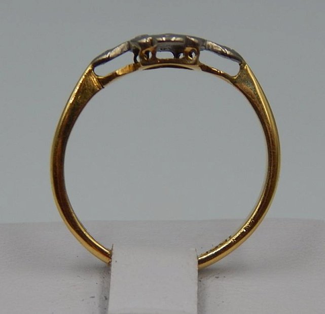 Кольцо из желтого и белого золота с бриллиантом (-ми) (32203066) 3