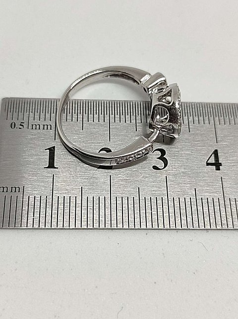 Кольцо из белого золота с бриллиантом (-ми) (30952571) 6