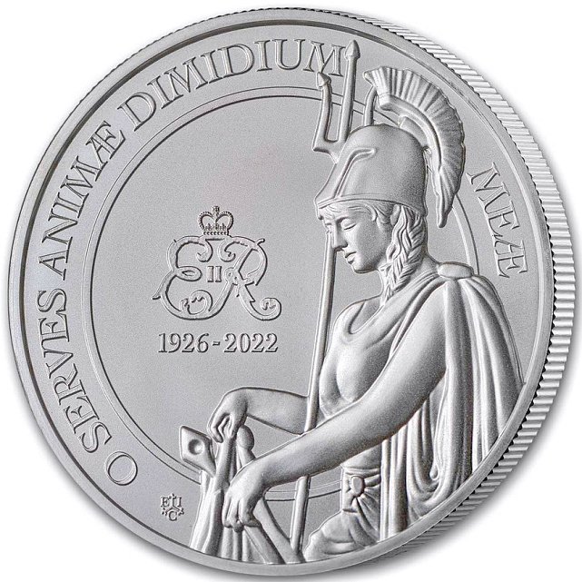 Серебряная монета 1oz Мемориал Королевы 1 фунт стерлингов 2023 Остров Святой Елены (32178869) 0