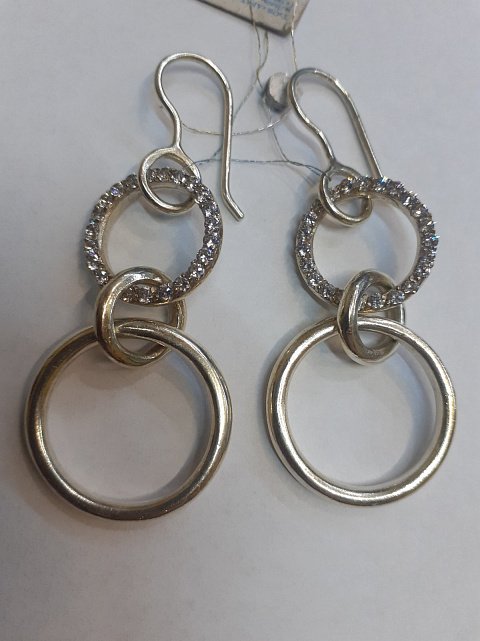 Срібні сережки з цирконієм (30659411) 7