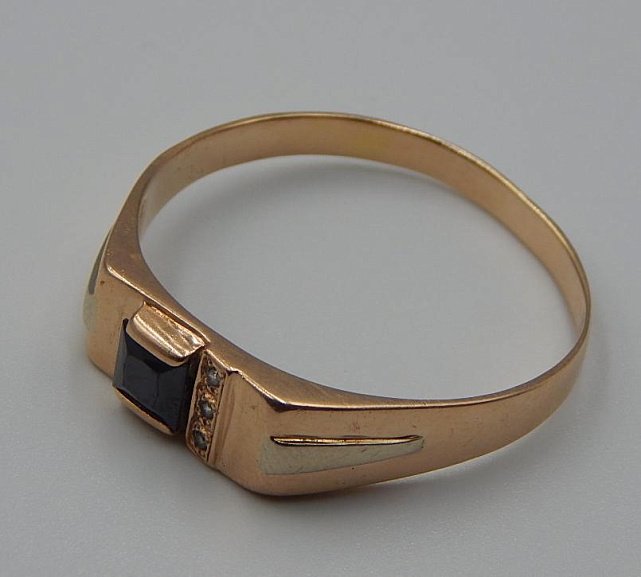 Перстень из красного и белого золота с цирконием (32078105)  2