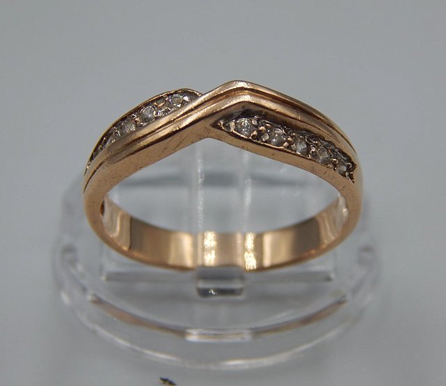 Кольцо из красного золота с цирконием (33469502) 0
