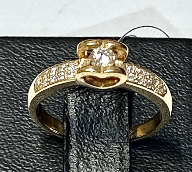 Кольцо из красного золота с цирконием (32871305) 1