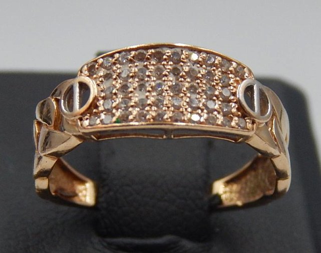 Кольцо из красного золота с цирконием (31957039) 0