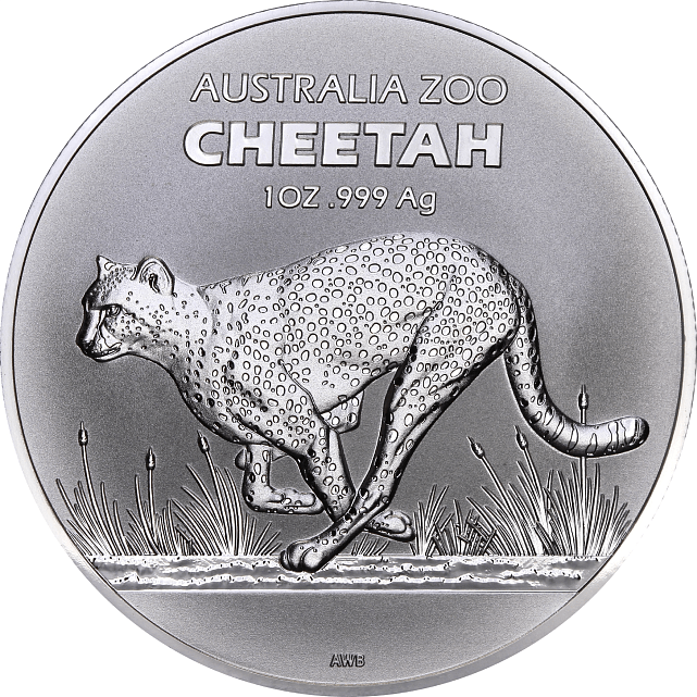 Серебряная монета 1oz Австралийский Зоопарк: Гепард 1 доллар 2021 Австралия (29128019) 0
