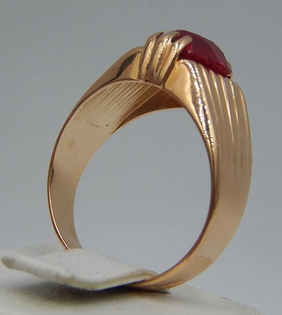 Кольцо из красного золота с корундом (28816042)  3