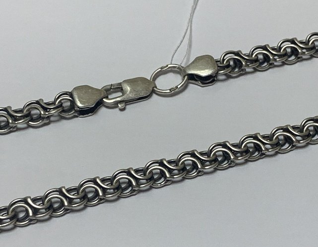 Серебряная цепь с плетением Бисмарк (33680973) 0