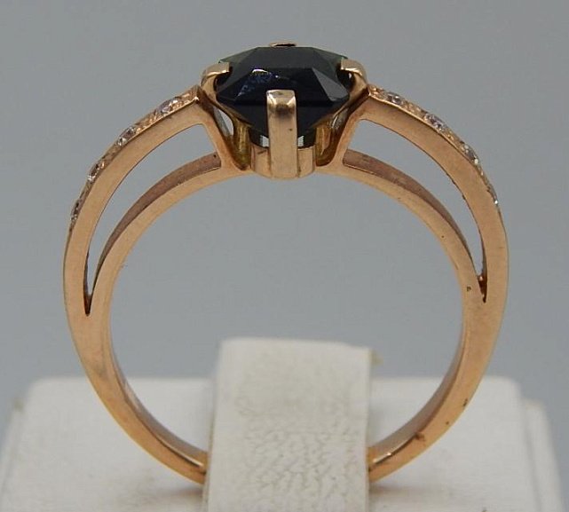 Кольцо из красного золота с цирконием (29314430) 1
