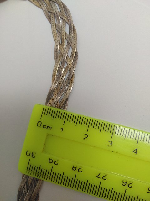 Серебряная цепь с плетением Косичка (33832517) 3