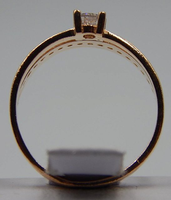 Кольцо из красного золота с цирконием (32553269) 3