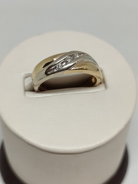 Кольцо из желтого и белого золота с бриллиантом (-ми) (32010512) 3