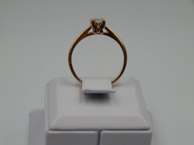 Кольцо из красного золота с цирконием (32454684) 4