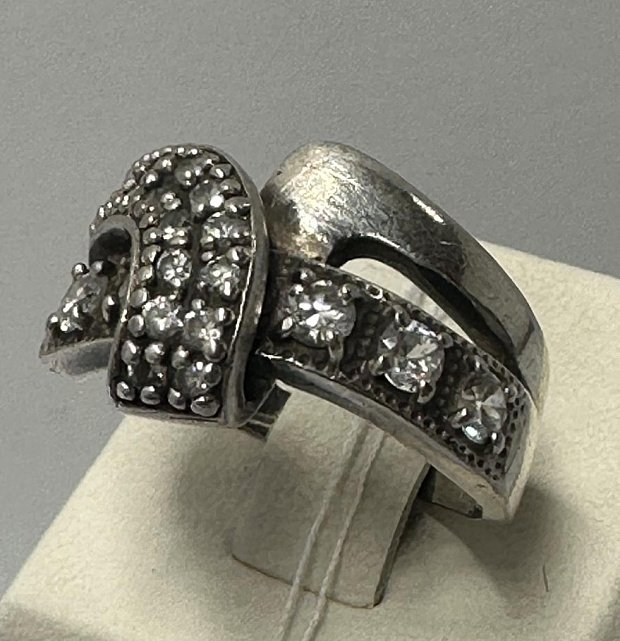 Серебряное кольцо с цирконием (33464033) 1
