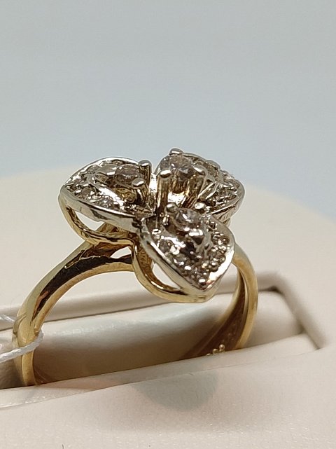 Кольцо из красного и белого золота с бриллиантом (-ми) (27418100) 8