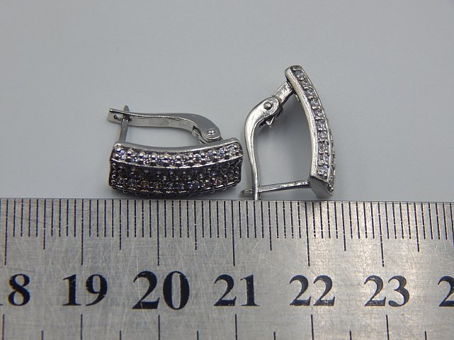 Серебряные серьги с цирконием (33228479) 5
