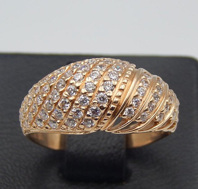 Кольцо из красного золота с цирконием (28354752) 1