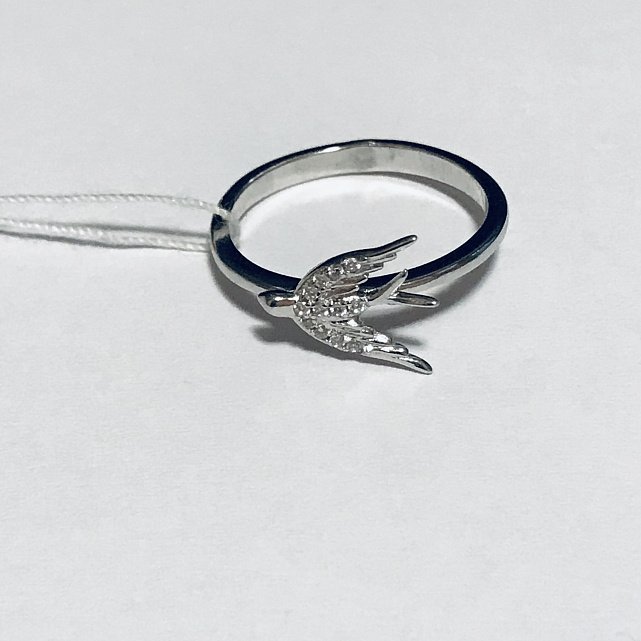 Серебряное кольцо с цирконием (31876679) 8
