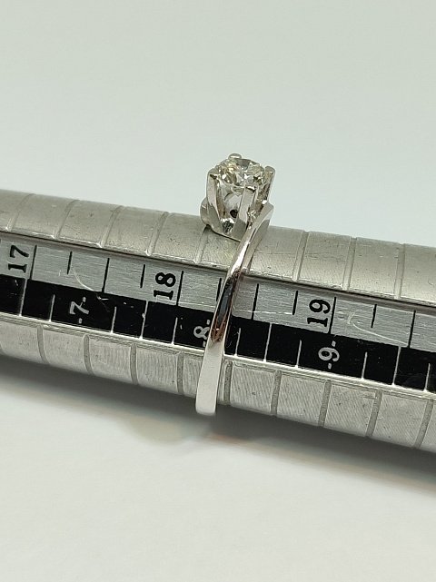 Кольцо из белого золота с бриллиантом (-ми) (33563102) 7