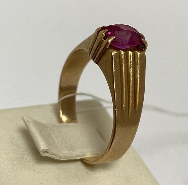 Кольцо из красного золота с рубином (33485946) 1