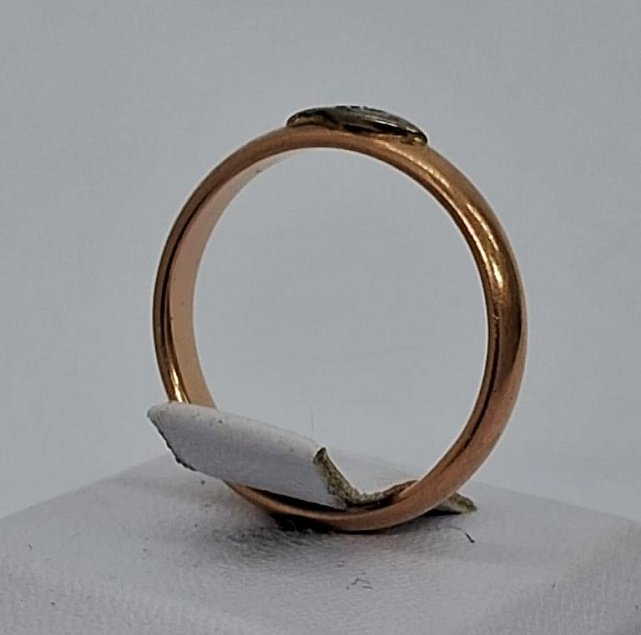 Обручальное кольцо из красного и белого золота с бриллиантом (-ми) (33777210)  1