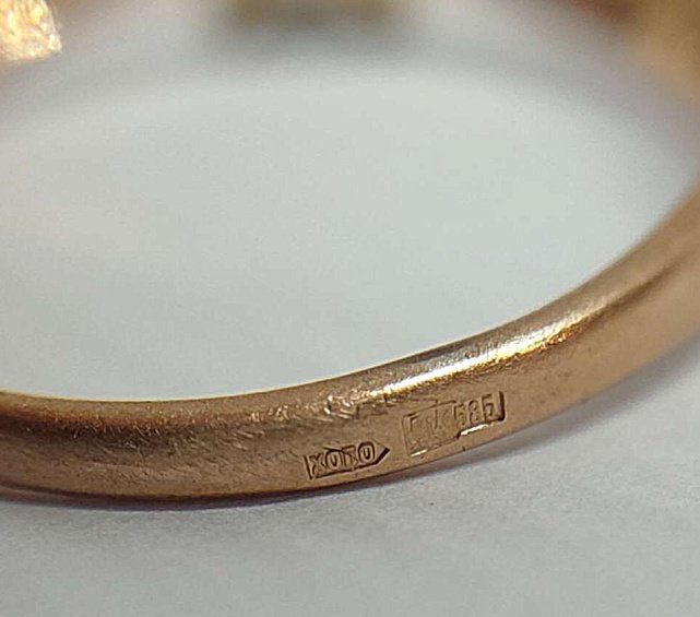 Кольцо из красного и белого золота с бриллиантом (-ми) (33689825)  6