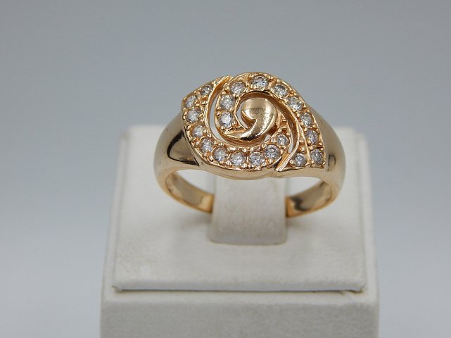 Кольцо из красного золота с цирконием (32455640) 0