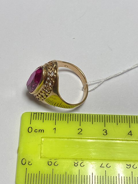 Кольцо из красного и желтого золота с рубином (33689708) 3
